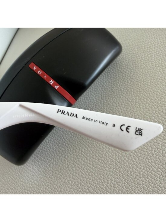 NEW PRADA Sunglasses White Silver Square 100% Authentic